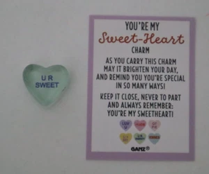 U R sweet YOU'RE MY SWEET HEART glass pocket charm miniature figurine - Picture 1 of 6