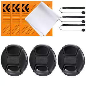 K&F Concept 37mm-82mm 3PCS Center Pinch Lens Cap+Microfiber Cleaning Cloth Kit - Picture 1 of 112