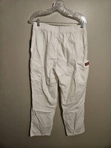 Dickies Modern Classic White Scrub Pants Elastic Waist Size Large - Picture 1 of 1