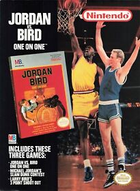 Michael Jordan Vs. Larry Bird One On One Nes Ad Full Page Print Ad 8X11