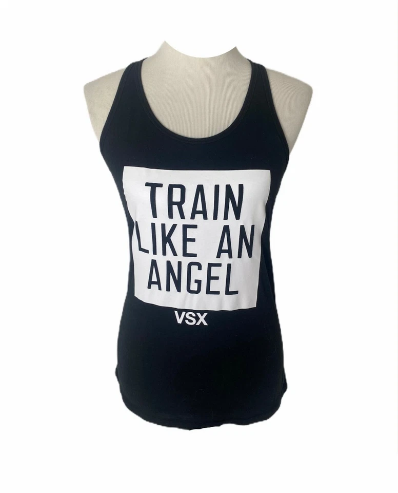 Camiseta sin mangas Victoria Secret para mujer pequeña deportiva negra blanca talla deportiva pequeña Foto 1 de 4