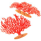  2 Pcs Simulated Coral Model Artificial Ornament Fish Tank Plant Landscape Ocean