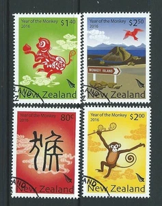 NEW ZEALAND 2016 YEAR OF THE MONKEY SET OF 4 FINE USED - Picture 1 of 1