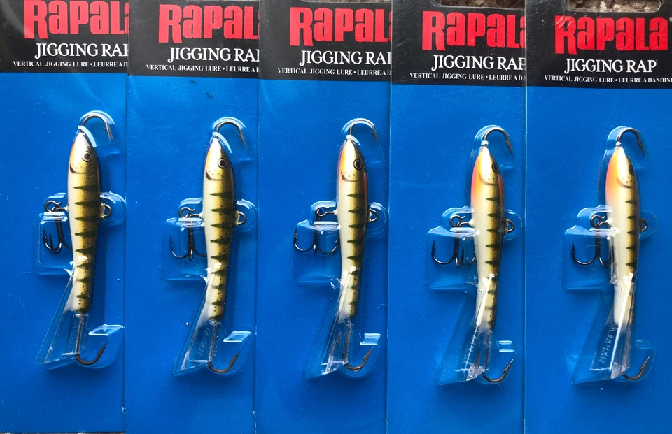 "5 señuelos de pesca Rapala Jigging Rap W5 GYP amarillo brillante perca 2"" S9" Foto 1 de 1