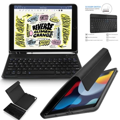 For Apple iPad 9th 8th 7th Generation 10.2 Keyboard Case Stand Folio Smart Cover - Image 1 of 4