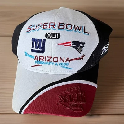 NUEVO CON ETIQUETAS Reebok Super-Bowl XLII 2008 NFL Gorra Gorra New York Giants New England Patriots Foto 1 de 4