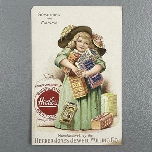 Victorian Trade Card Hecker Jones Jewell Milling Co NY Something For Mamma Flour - Picture 1 of 2