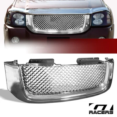 Parrilla de parachoques del capó superior delantero de malla cromada de lujo para GMC Envoy 2002-2008 Foto 1 de 4
