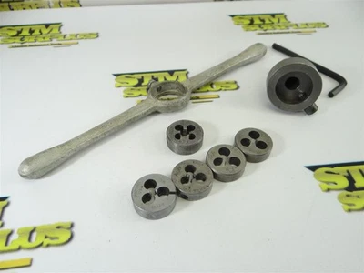 USA ROUND DIE WRENCH 1" CAPACITY +HOLDER & 5 DIES #10-24NC TO 5/16"-18NC - Image 1 of 4