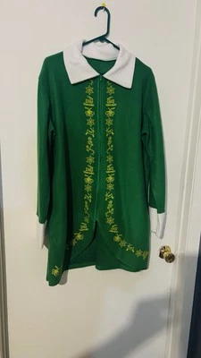 Fantasia masculina Buddy the Elf filme adulto XL ouro escuro estampa de floco apenas casaco - Imagem 1 de 4