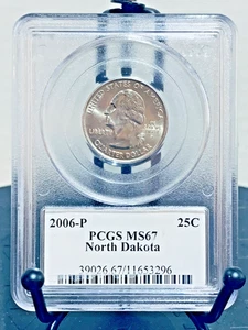 2006-P Washington Quarter North Dakota PCGS MS67 Mint State 67 #11653296 - Picture 1 of 2