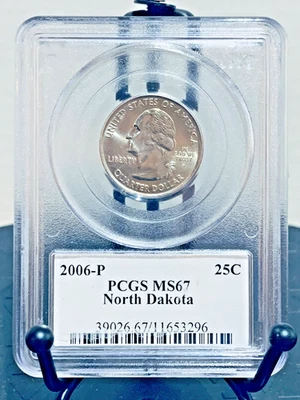 2006-P Washington Quarter North Dakota PCGS MS67 Mint State 67 #11653296 - Image 1 of 2