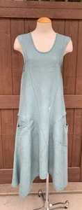 CYNTHIA ASHBY asymmetrisches Kleid Seladongrün Leinen Lagenlook ärmellos - Gr. S - Bild 1 von 13