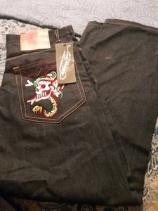 Neu mit Etikett Ed Hardy Baggy Herrenjeans Größe 34 Paket 2007 von Christian Audigier - Bild 1 von 10
