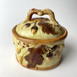 Fitz & Floyd HARVEST Ceramic Thanksgiving SMALL 4"  Oval Lidded Dish - Picture 1 of 13