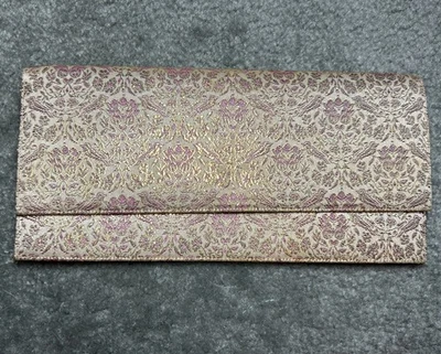 Bolso sin asas floral tapiz brocado dorado púrpura vintage mediados de siglo Foto 1 de 4