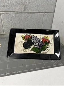 VINTAGE PORCELAIN SERVING PLATE PLATTER HANDPAINTED ART ARTWORK FRUIT - Picture 1 of 4