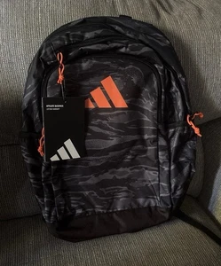 Adidas Affiliate Backpack Essential Camo Black/Orange Unisex - Picture 1 of 2