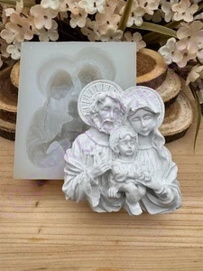 SAGRADA FAMILIA Jesús-Madre María y José Hecho a Mano Silicona Molde para Artesanías - Imagen 1 de 8