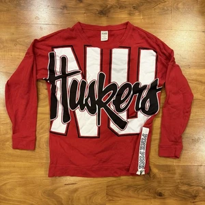 Victoria's Secret Pink Nebraska Huskers Damen Sweatshirt Rundhalsausschnitt Small Ncaa - Bild 1 von 5