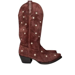 Tecovas x Kristopher Brock The Annie Western Boots Oxblood Suede Women's 9.5B - Picture 1 of 15