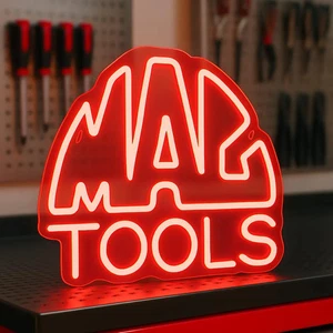 Mac Tools LED Neon 11"x13" Luce Uomo Caverna Auto Garage Decorazione Parete Meccanico Regalo - Foto 1 di 6