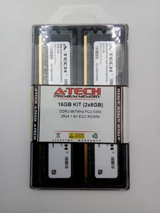 A-Tech 16GB 2x8GB 2Rx4 PC2-5300 DDR2 667 MHz ECC RDIMM REG Server Memory 1.8v - Picture 1 of 2