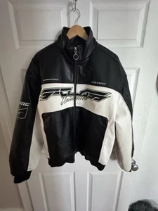bershka leather effect racing jacket size L outerwear - Picture 1 of 4