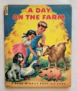 1948 Rand McNally Elf Book ~ A DAY ON THE FARM by Alf Evers - Dorothy Grider - Picture 1 of 8