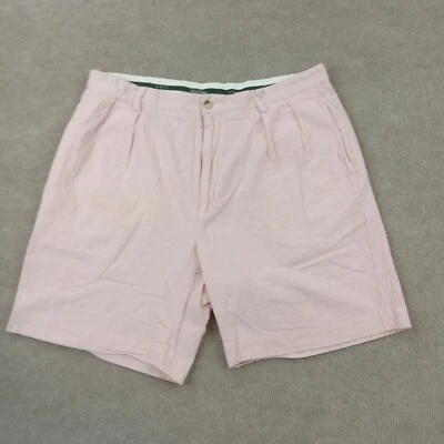 Vintage Brooks Brothers Shorts Mens 38 Red White Striped Pleated Chino Golf - Image 1 of 4