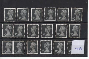GB - Machin (AM 456) 37p Wert x 18 Exemplare - SG Y1704 - SG Cat 27€ - Fine Cancel - Bild 1 von 1