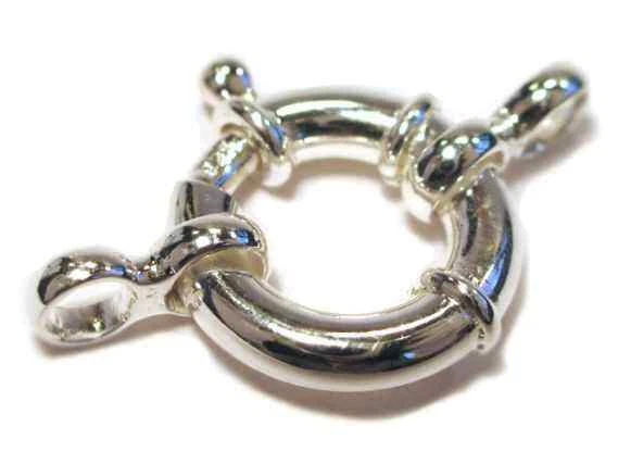 Echt 925 Silber Federring Ketten Verschluß Verschluss Öse Schließe groß Zubehör - Bild 1 von 1