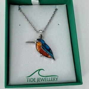 Kingfisher Paua Shell Necklace Pendant Tide Abalone Jewellery Gift Box - Picture 1 of 4