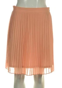 Forever 21 Womens Skirt Size S Apricot Orange Solid Pleated Knee Length - Picture 1 of 5