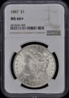 1887 Morgan Dollar S$1 NGC MS66+