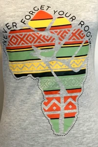 Juneteenth T-Shirt Graphic Tee Africa Juniors L 11-13 Never Forget Your Roots - Picture 1 of 5