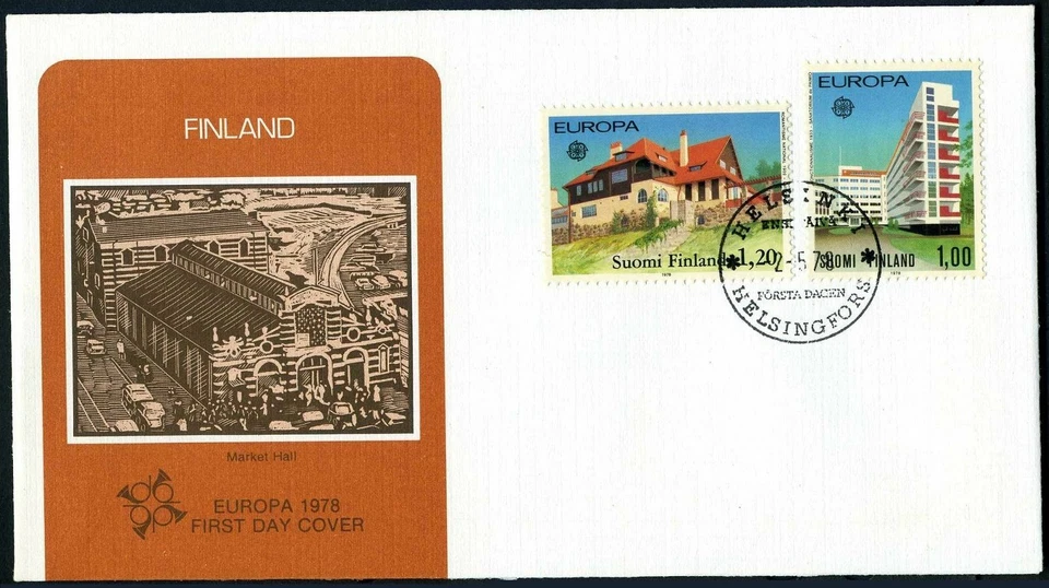 Finland 608-609 FDC. Michel 825-826. EUROPE CEPT-1978, Architecture. Sanitarium, - Image 1 of 1