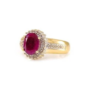 Goldring Edelsteinring mit Rubin Diamanten Gelbgold 8K Damenschmuck gemstone rin - Bild 1 von 4