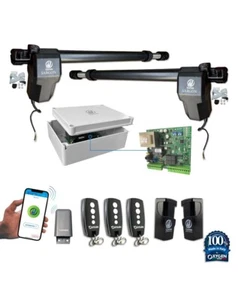 Kit de abridor de puerta giratorio doble brazo automático de alta resistencia control remoto eléctrico y aplicación - Imagen 1 de 8