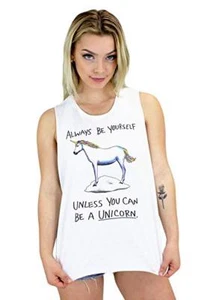 Junior's Riot Society Unicorn Muscle Sleeveless Tee XS - Picture 1 of 5