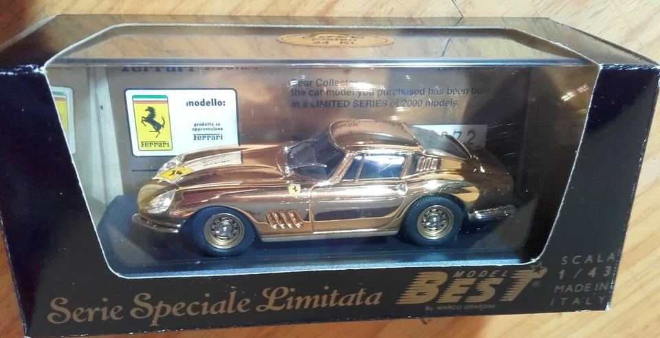 FERRARI 275 GTB/4 COUPE' BEST MODEL BY MARCO GRASSINI LIMITED #0872 GOLD 1:43 - Immagine 1 di 4