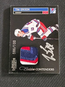 2011-12 PANINI CONTENDERS TIM ERIXON #233 #ed 86/100 CALDER AUTO PATCH RPA - Picture 1 of 2