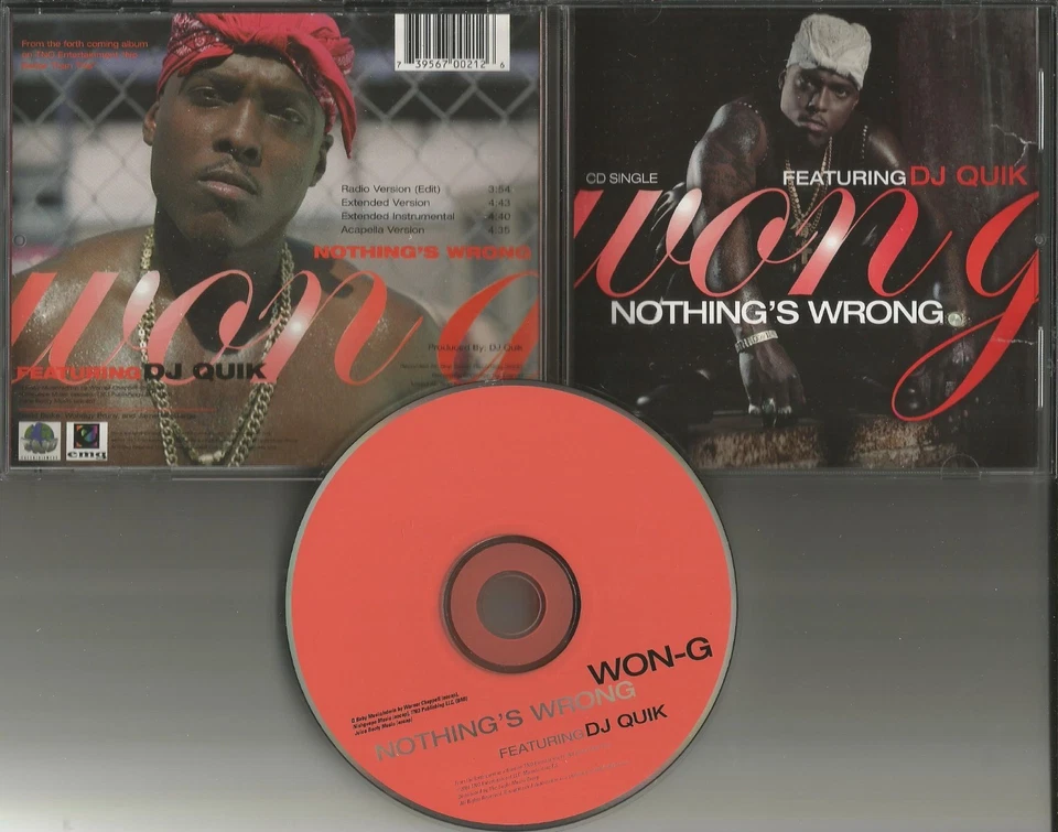 WON G w/ DJ QUIK Nothing’s Wrong 4TRX EXTEND & INSTRUMENTAL & ACAPELLA CD single Foto 1 de 1