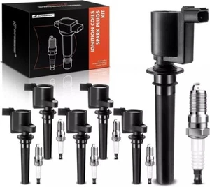 Set of 6 Ignition Coil Pack and Iridium Spark Plugs Compatible with Ford Escape - Picture 1 of 9