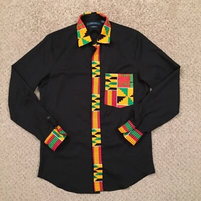 Perry Ellis Shirt Mens Small Black Long Sleeve Button Up Stretch  - Image 1 of 4