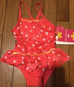 Nuevo Traje de Baño Niñas Rosa y Blanco Rosa Platino, Talla 18 Meses - Imagen 1 de 6