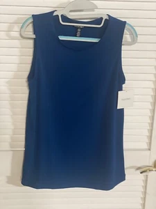 Ellen Tracy Blue Small Sleeveless Top NWT Women Career Business Casual - Picture 1 of 10