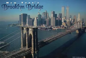 Brooklyn Bridge and World Trade Center, Twin Towers, New York City - Postcard - Picture 1 of 2