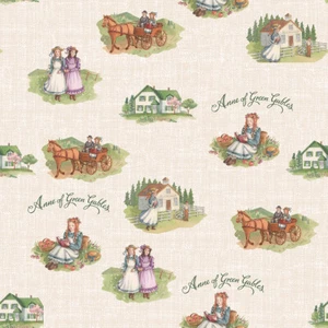 Riley Blake Anne of Green Gables Fabric ~ Anne & Friends in Cream - Picture 1 of 2