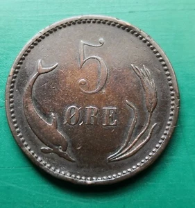 1891 Dänemark Kupfer 5 Erz 909 - Bild 1 von 2